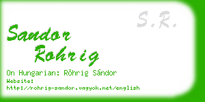 sandor rohrig business card